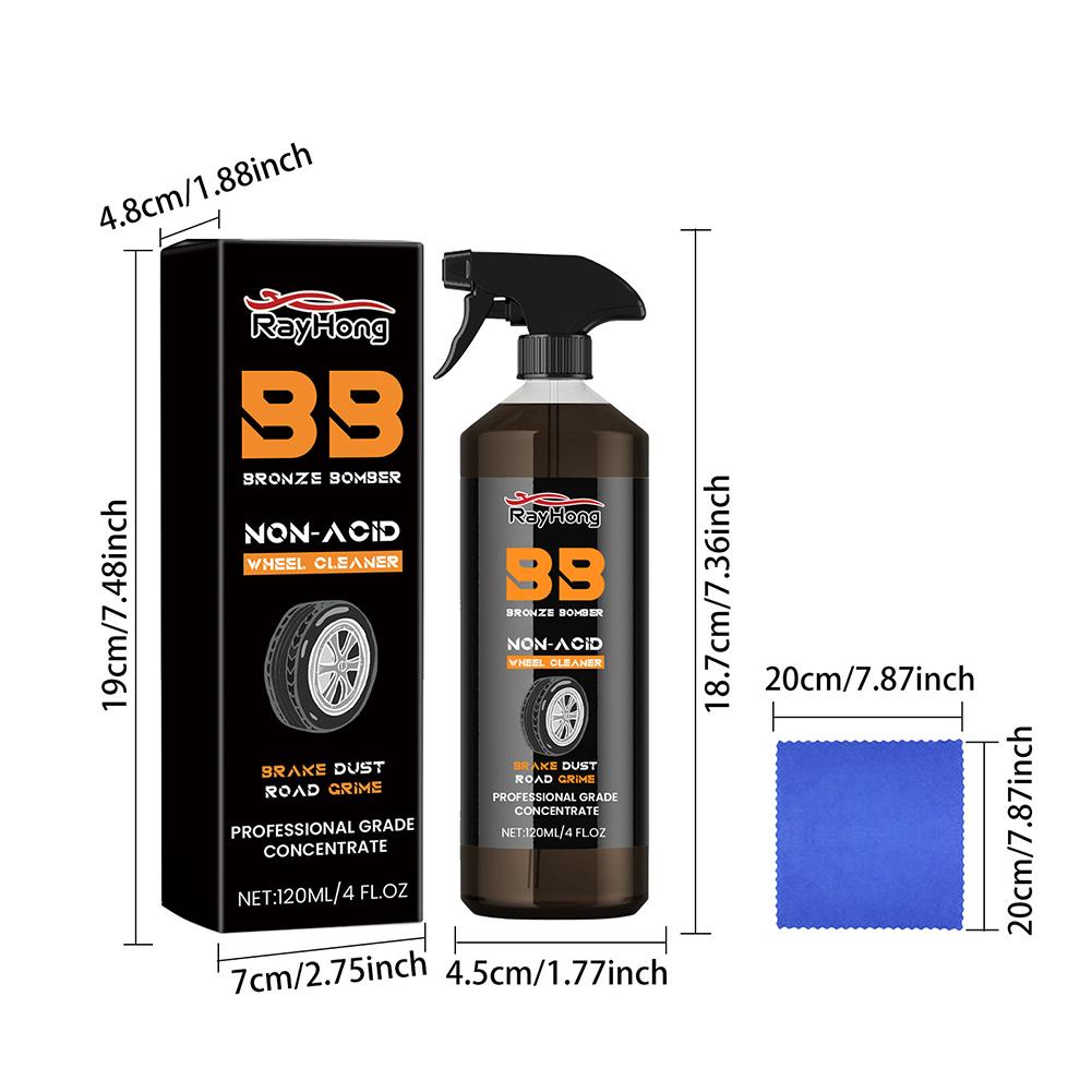 

120 мл Очиститель колес автомобиля Мощный бескислотный очиститель тормозов Средство для удаления насекомых Очистка шин Безопасен для легкосплавных хромированных окрашенных колес для автомобиля T Paint Cleaner