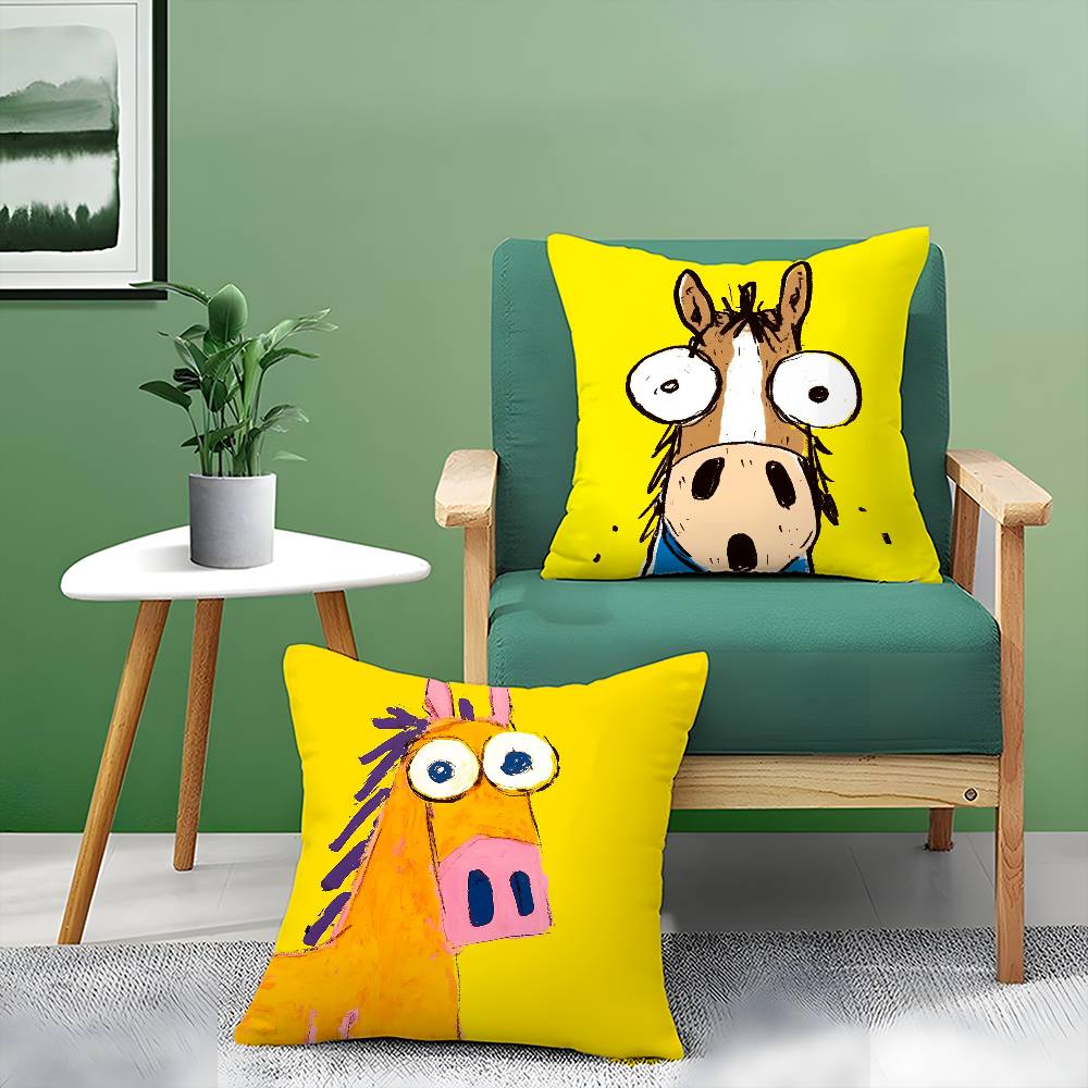 Funny Abstract Funny Animals Pillow Case Printed Brushed Fleece Pillow Baby Skin-Touch Eco-Friendly Dye-Sublimat