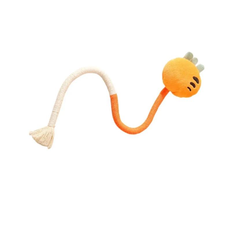 

Cat Scratcher Rope Toy Cotton Rope Bite-resistant Chewing Toy Paw Claw Furniture Protector Scratching Toy Cat Puzzle Cute Shape помаранчевий