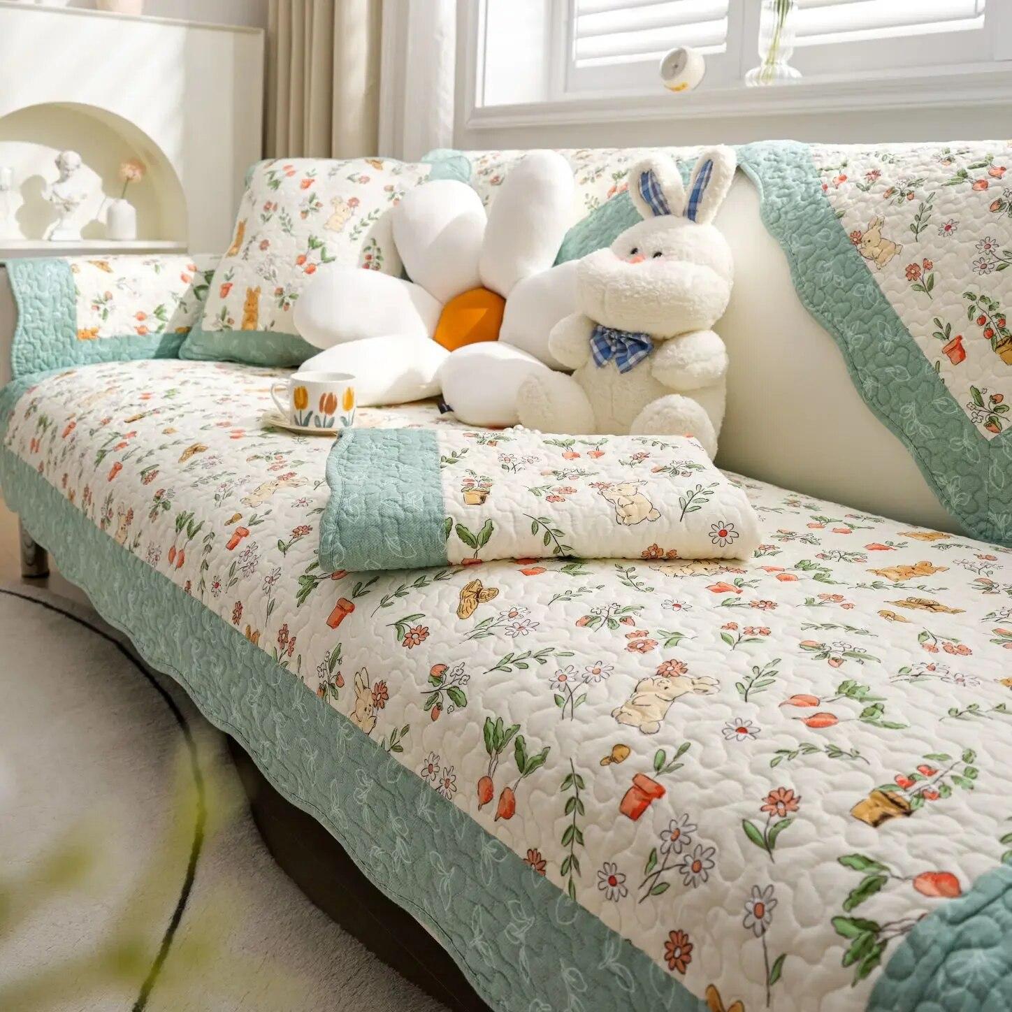 

Хлопковая подушка для дивана Four Seasons, нескользящая хлопковая стеганая пасторальная летняя универсальная подушка, чехол для дивана из скандинавской кожи 70x70cm