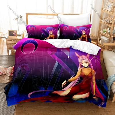 Cool Vibrant Fantasy Anime Girl Graphic Bedding Set Duvet Cover With 2 Pillowcases Anime Bedroom Decoration