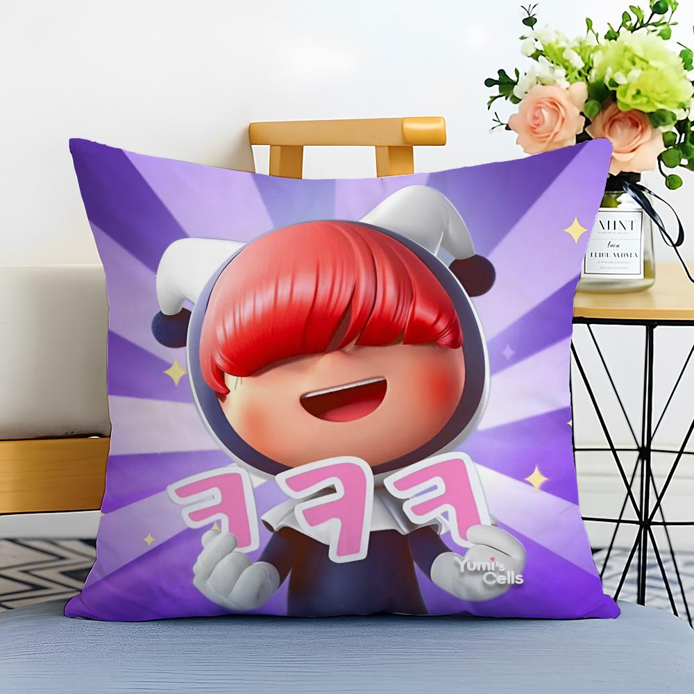 Yumis Cells The Movie Cushion Cover Washable Linen comfort Soft for Sofa Bed Cozy Home Room Decor