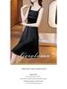 Women's 2023 Slim-Fit Satin Dress: Square Neck, Patchwork, Age-Reducing Summer Fashion