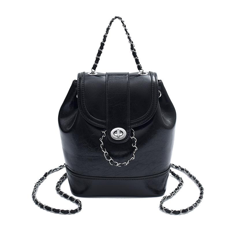 Premium Backpack Bag Women's Versatile Niche Chain Backpack Simple Texture Commuter Travel Mini Schoolbag