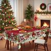 Christmas Tablecloth Snowman Elk Cartoon Print Red Waterproof Dining Table Cloth Dining Table Round Rectangular Decorative Cloth