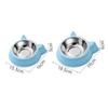 Cute Cat Ear Pet Bowl Removable Stainless Steel Liner Non Slip Base Pet Dogs Cats Feeders For Cats Small Dogs Daily Use