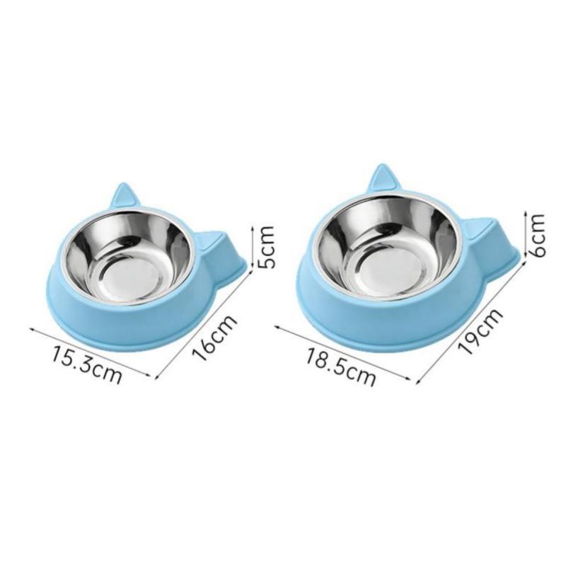 Cute Cat Ear Pet Bowl Removable Stainless Steel Liner Non Slip Base Pet Dogs Cats Feeders For Cats Small Dogs Daily Use