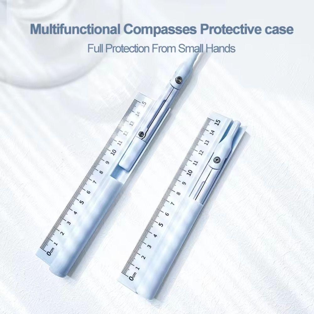 3-in-1 Drawing Ruler Dual-purpose Compass Ruler Set Office Accessories Compass Pen  Drawing Tools