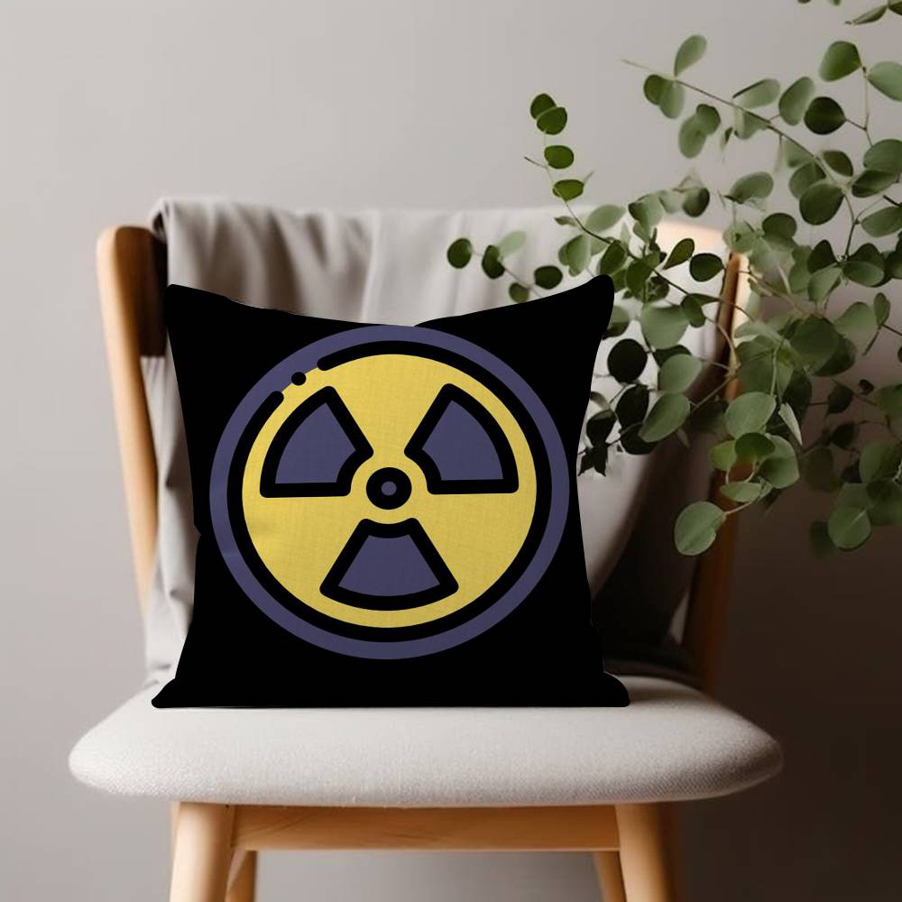 Attention Radiation Symbol Pillow Cover Soft Decor Throw Pillow Case xcm Couch Home Decor for Living Room Sofa Party Gift