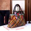 Fashion Handcrafted Leather Basket Weave Handbag Large Capacity Single Shoulder Slant Cross Bag Simple Retro Style
