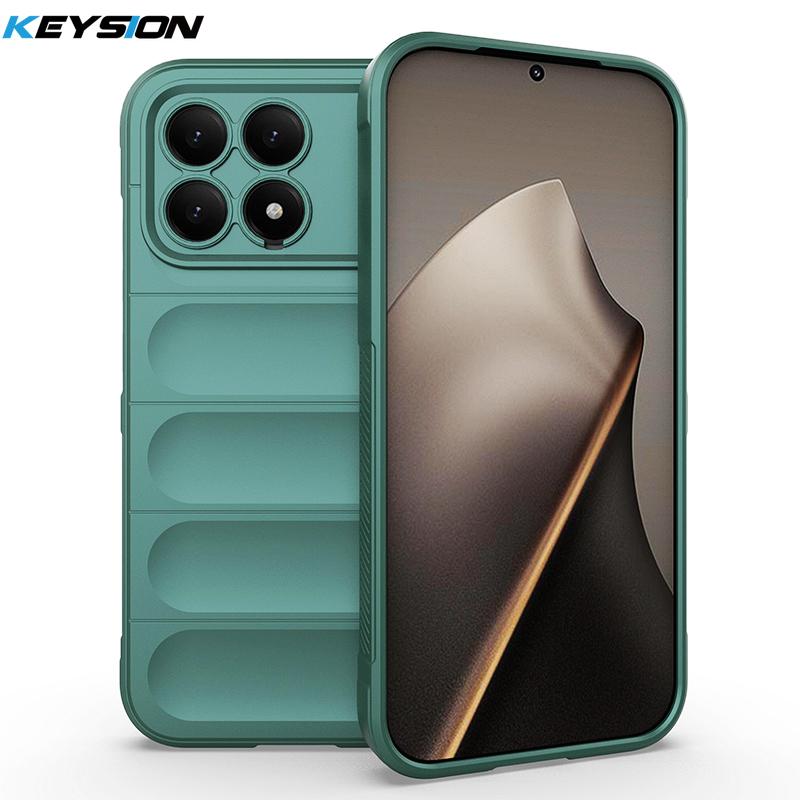 KEYSION Shockproof Matte Phone Case for Xiaomi POCO F8 Ultra F8 Pro Anti-skid Soft Silicone Phone Back Cover for POCO F8 Pro