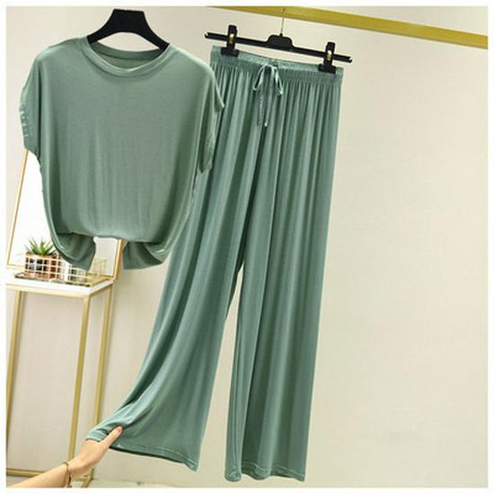 

Женский модальный летний пижамный комплект без рукавов - Удобная повседневная одежда из двух частей для дома и улицы XXL