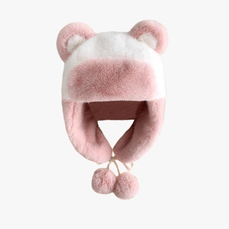 

Плюшевая шапка для женщин на зиму, утолщенная, милая, черно-белая шапка-ушанка с пандой, плюс бархат, для защиты ушей на улице, теплая лыжная шапка One size