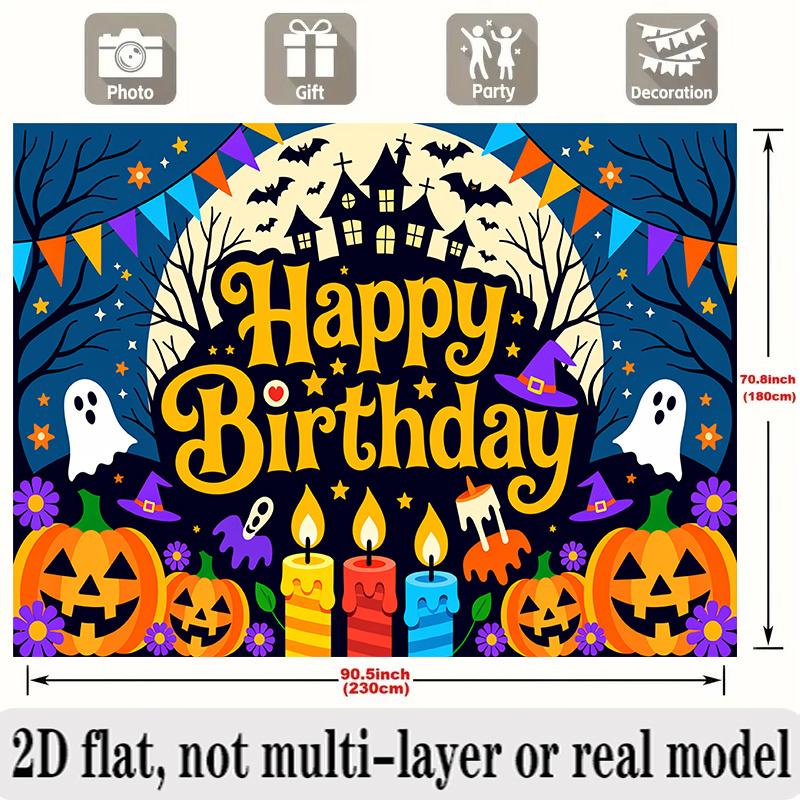 Party Backdrop Halloween Flat Banners Celebrations Wedding Enthusiasts Event Backdrop Decoration Front Door Decor
