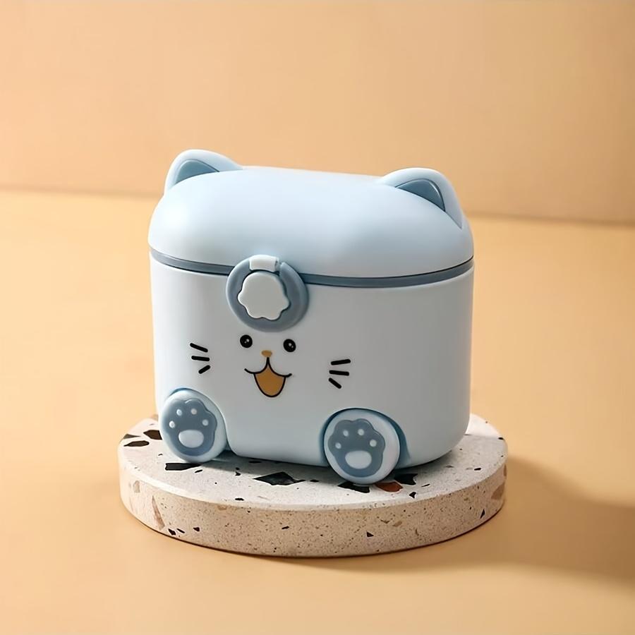 

Cute Cat Milk Powder Container with Spoon and Lock, Portable Outdoor Food Storage Box, Snack box синий