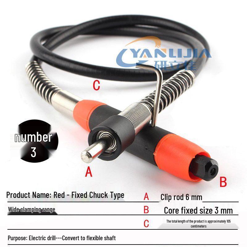 Electric Grinder with Flexible Shaft, Universal Chuck, and Metal Handle - Stainless Steel Electric Drill & Engraving Pen Spindle Tool.