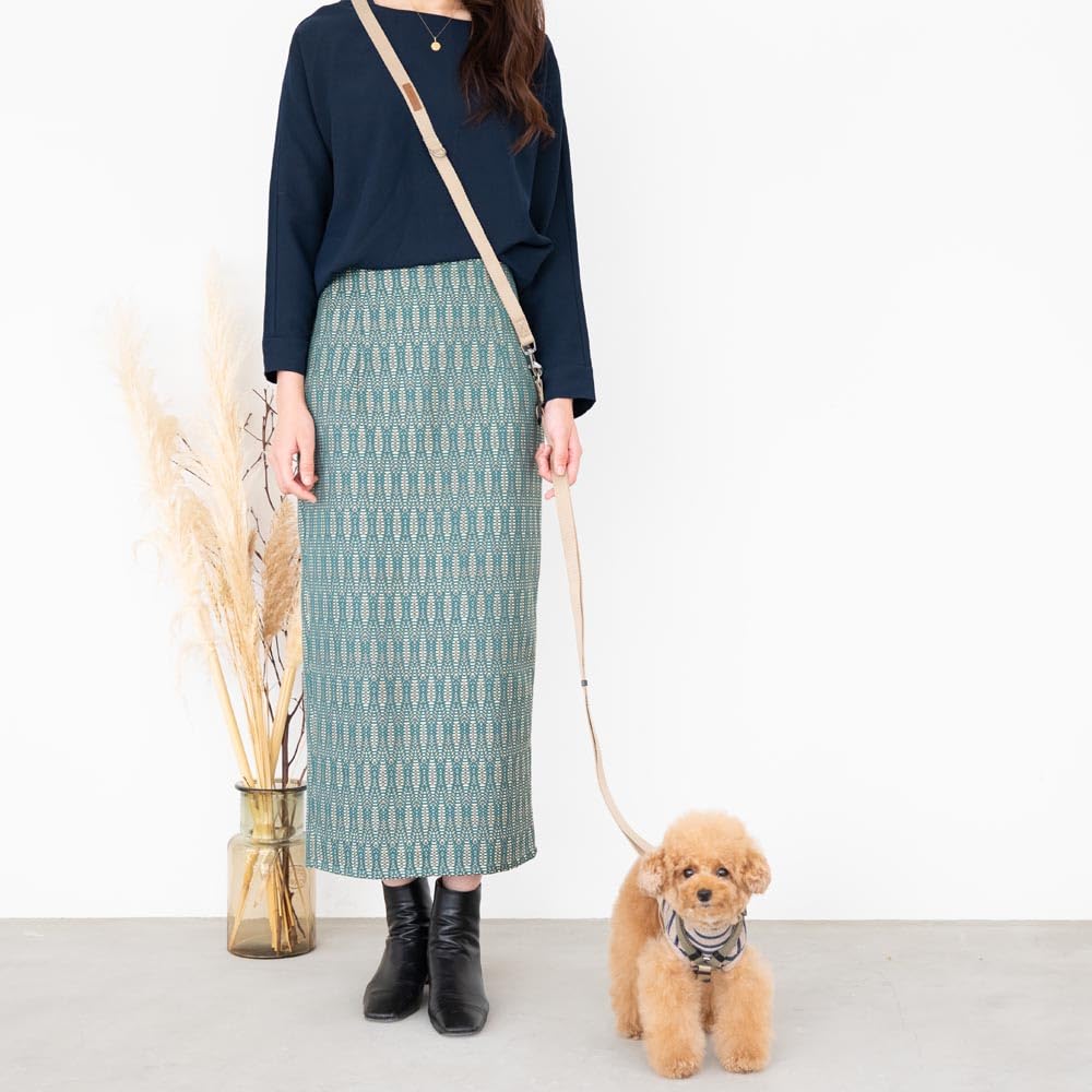 Monchéri [Simple Basic Color Leash] Dog Leash for Small Dogs (FREE/Beige) Adjustable Size, 2-Way, Sash-Style, for Walks and Outings