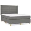 Maison Exclusive - Sommier à lattes de lit avec matelas Gris foncé 140x200cm Tissu
