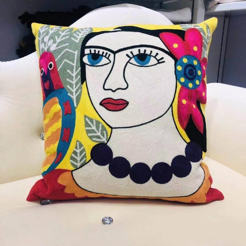 High Quality Picasso Abstract Cotton Pillow Cover Canvas Single-Sided Sofa Embroidery Cushion Cover For Living Room Home Decor