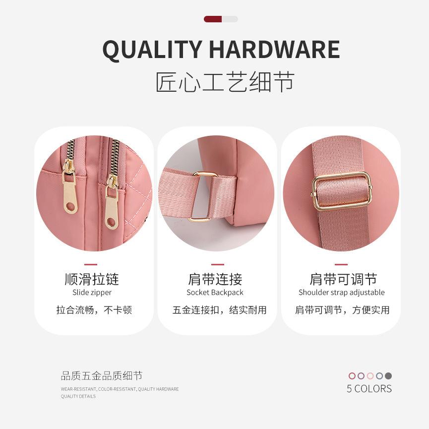 Breast bag Women's versatile lightweight casual fashion small bag Multi-compartment outdoor travel backpack Crossbody bag