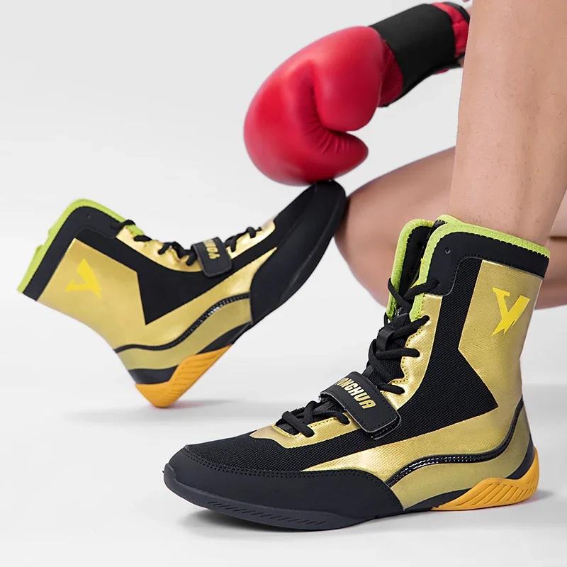 Men Boxing Shoes High-top Comfortable Fighting Sneakers Training Classic Women Casual Original High Ankle Combat Boxing Boots