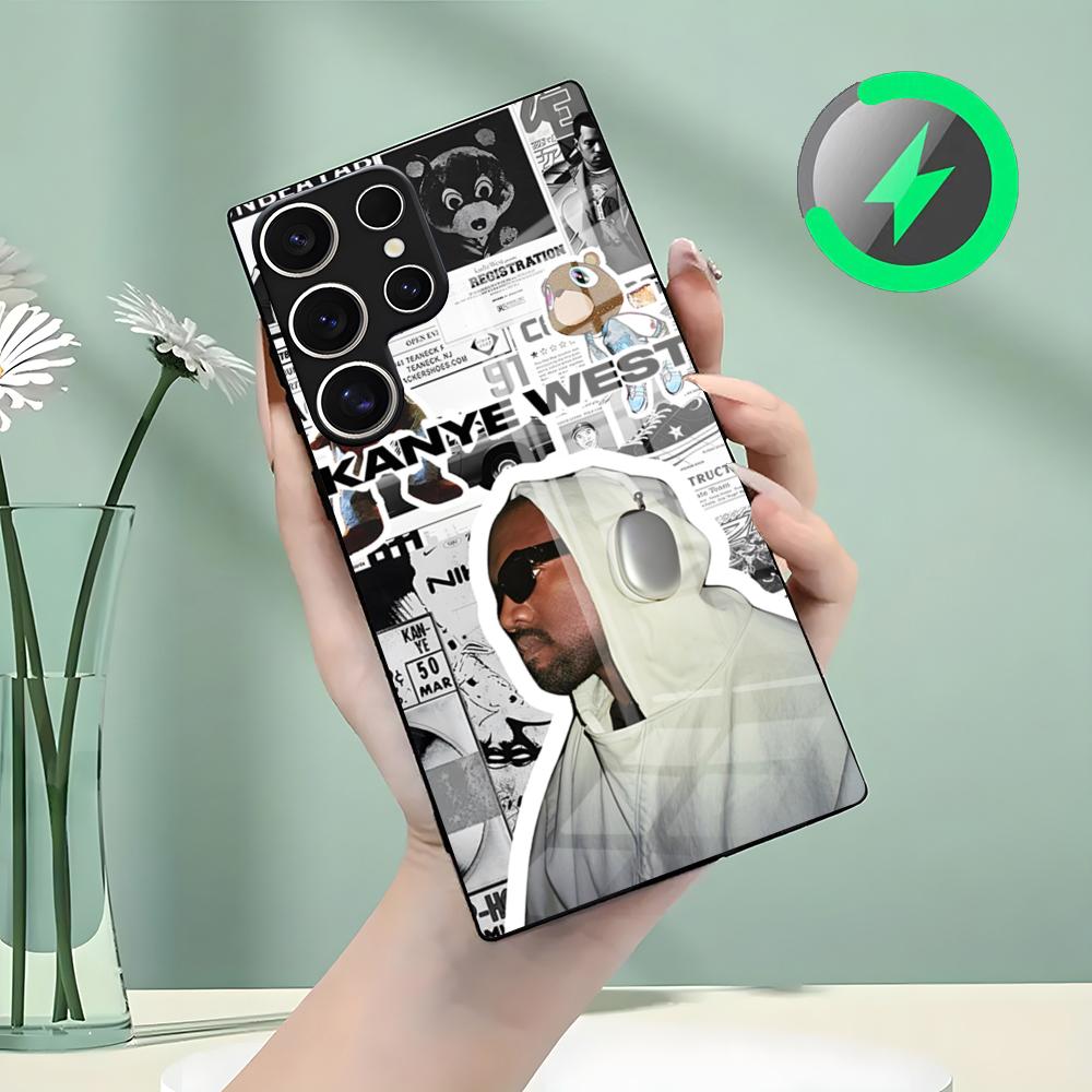 Rapper P-kanye W-wests Phone Case For Samsung S26 S25 S24 S23 S22 S21 S20 Edge Ultra Plus FE For Magsafe Glass Case