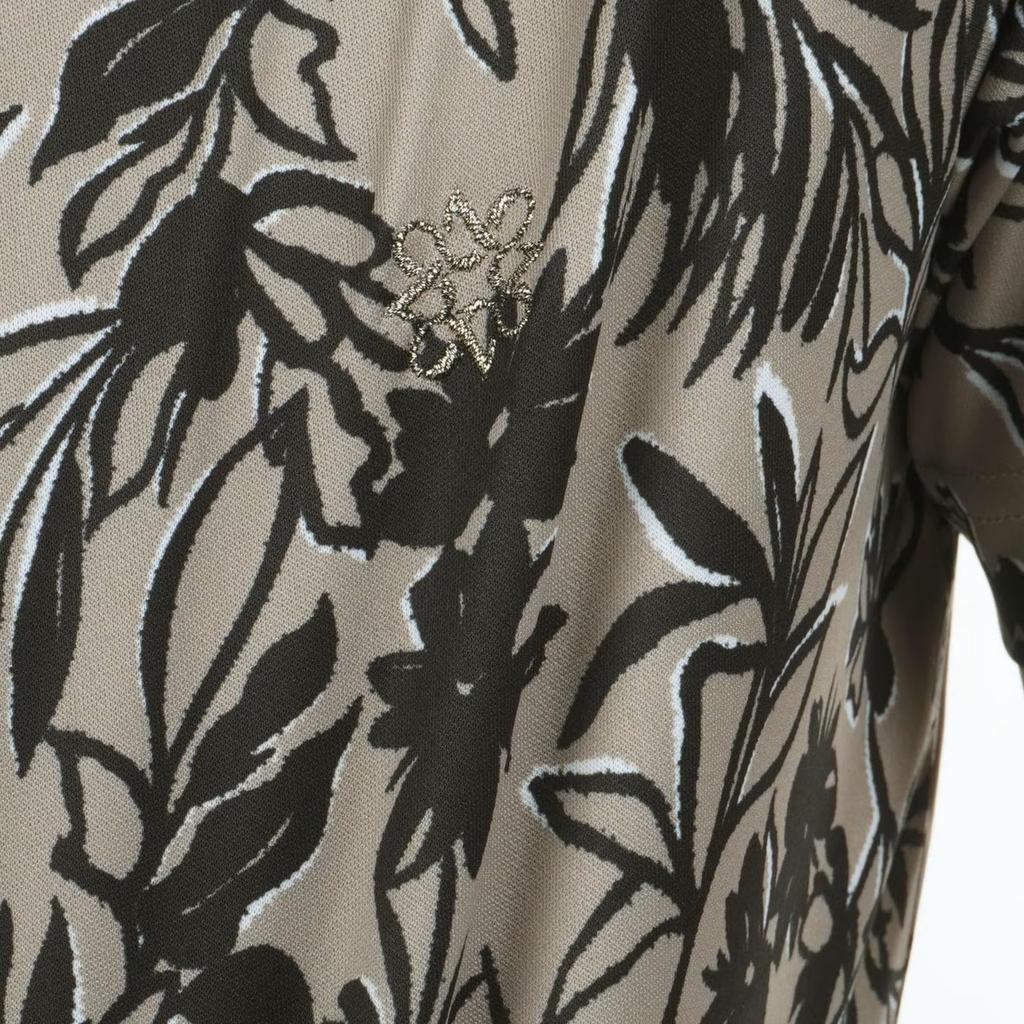 Andrews Short Sleeve Polo Shirt Botanical Golf LL St. Men's (COOLMAX Moisture-Wicking, Quick-Drying, Pattern) / / 042-4160557 040_Beige,