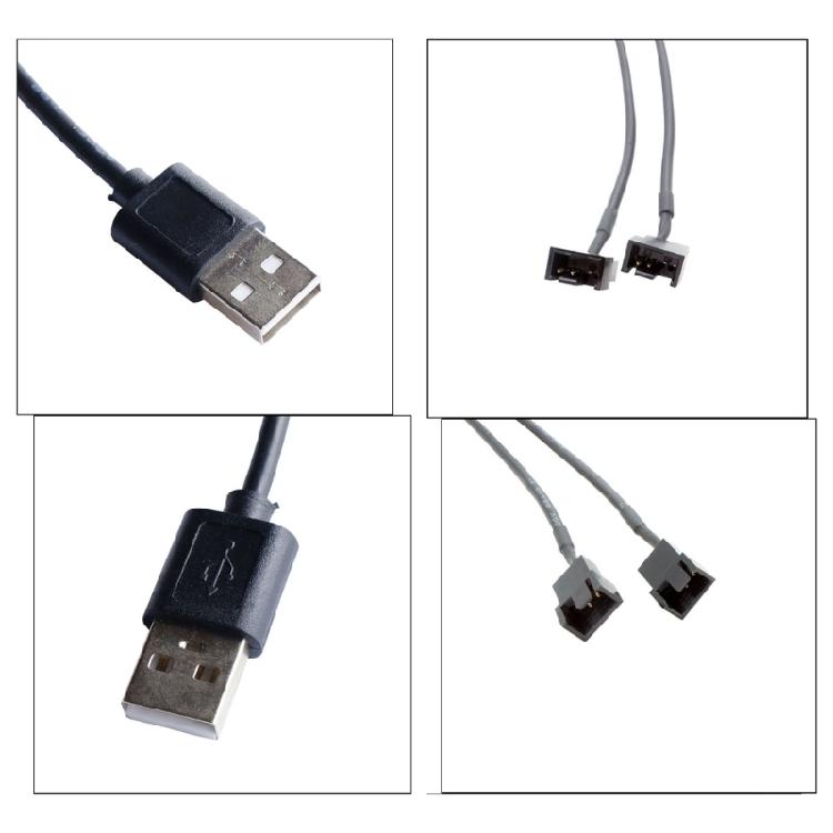 USB To 4Pin Fan Power Conversion Cable Ensures Full Speed And Brightness With 12V Output
