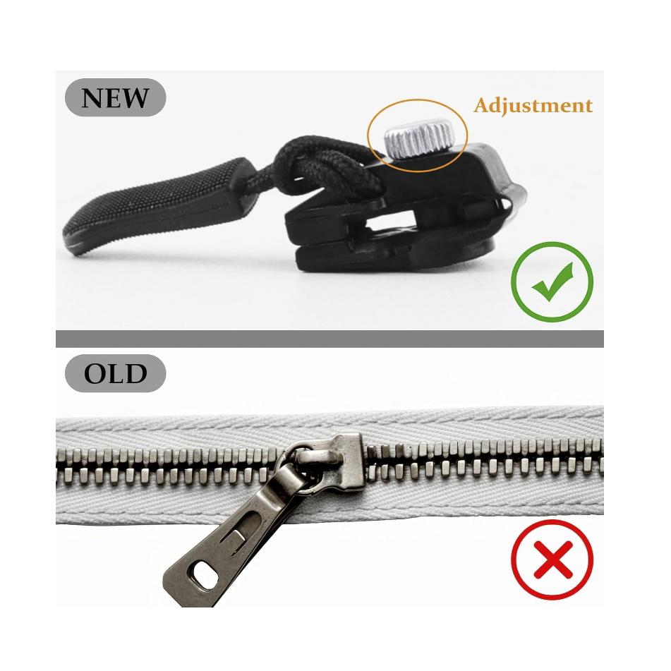 Universelles Reißverschluss-Reparaturset, schneller, sofort abnehmbarer Reißverschlusskopf, Ersatz-Reißverschlussschieber für Jacken, Taschen, Mäntel, freies Nähen