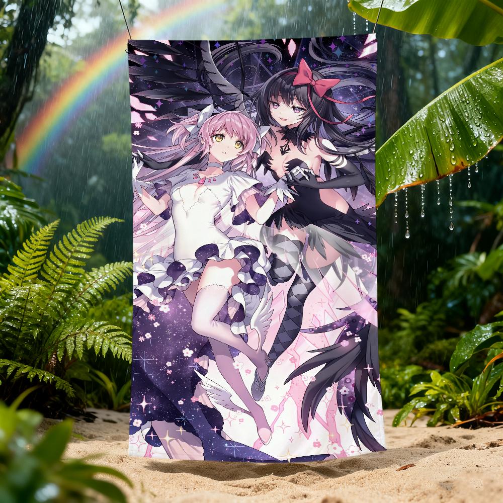 P-puella M-magi M-mado-ka M-magica Cartoon Towel Beach Quick Dry Soft Pool Towels Gift for Travel Gym Shower Camping sports