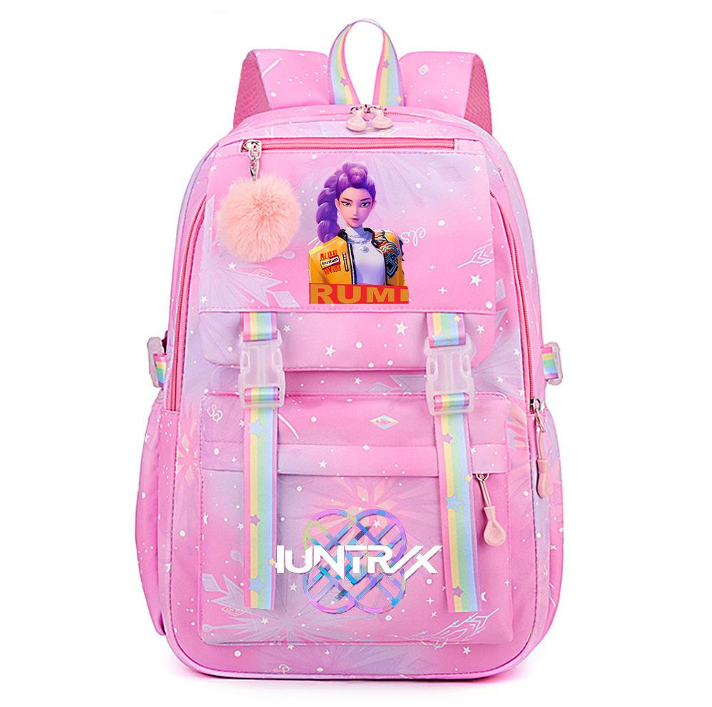 Anime Demon Hunters Printed Large Capacity Waterproof Backpack Teenger Student Schoolbag Bookbag Travel Bag