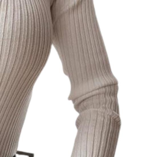 Dámský pulovr Textura žebrování Udržuje teplo Jednobarevný Stylový dámský pletený top pro volný čas