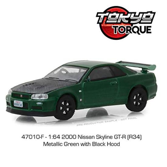 GREENLIGHT SCALE TORQUE SERIES 2000 NISSAN SLYLINE Greenlight Scale Tokyo Torque Series 3 2000 Nissan Skyline 164 "TOKYO 3" GT-R (BNR34) 164 - GT-R