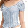 UNIFREE Sweet & Spicy Lace-Trim Chiffon Blouse