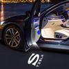 EBVE3 2pcs LED Car Door Projector Lamp Laser Welcome Courtesy Lights Decoration Accessories for Tesla Model Y Model 3 Model S Model X