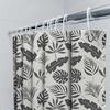 Black Leaf Shower Curtain Bathroom Decor Waterproof Home Design 180X180Cm