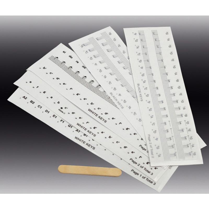 54/61/88 Key Piano Stickers Transparent Piano Keyboard Pvc Sticker Piano Stave