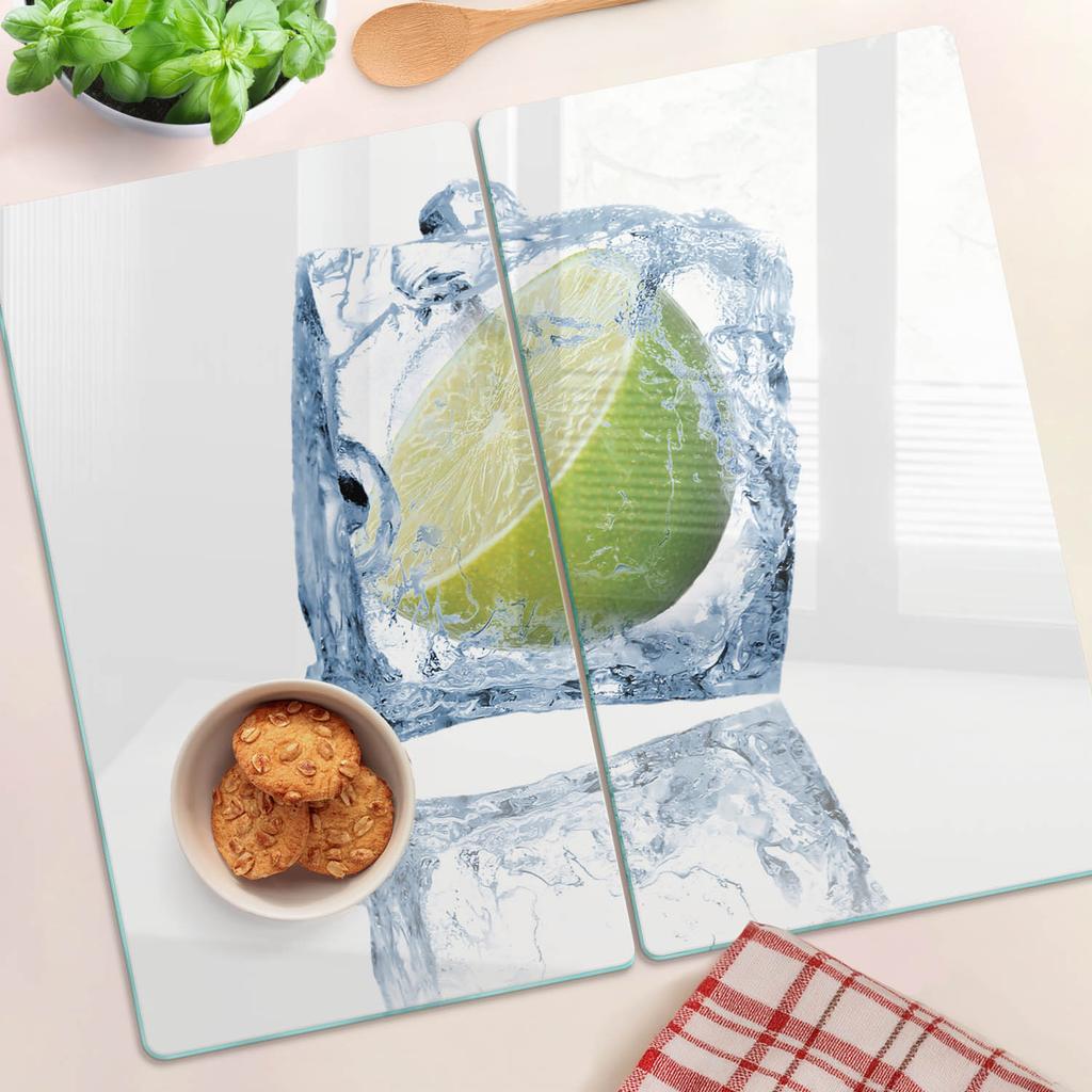 Tempered Multifunctional Decorative Glass Boards Lime Ice 2x30x52 cm