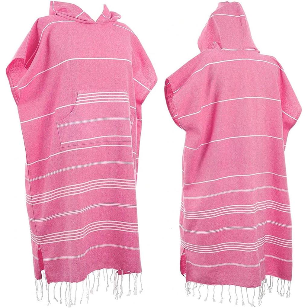 Wearable Turkish Beach Towel Sandproof Cotton Large Surf Poncho Robe Hooded Wetsuit Changing Towel Quick Dry for Beach Travel