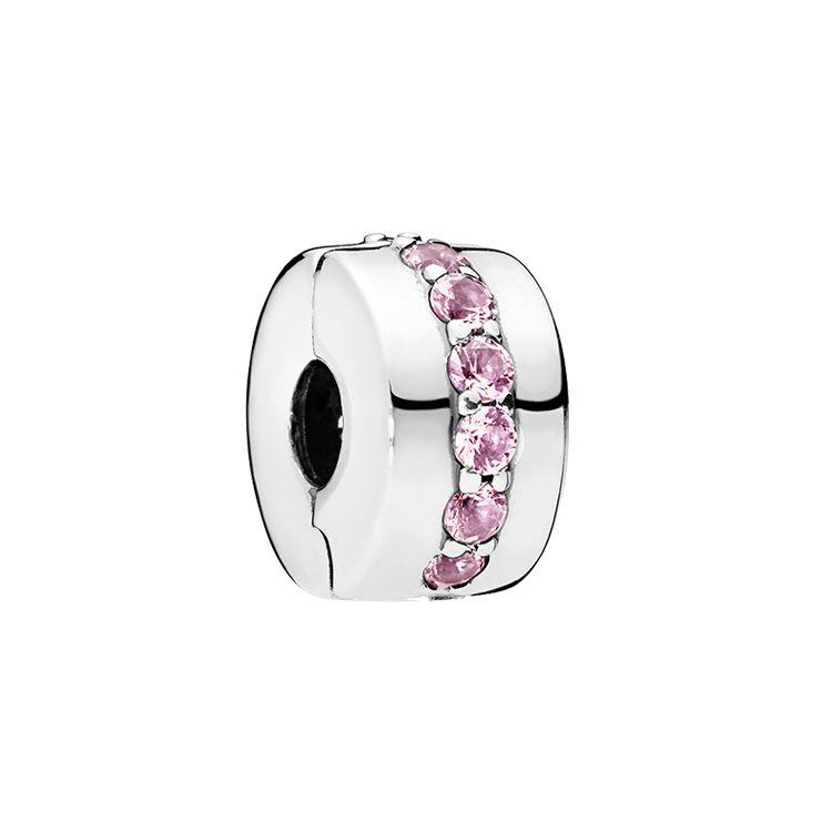 Pandora Shining Path 925 Silver Fixed Clip Women Jewelry 791972PCZ Box,Silver/Purple