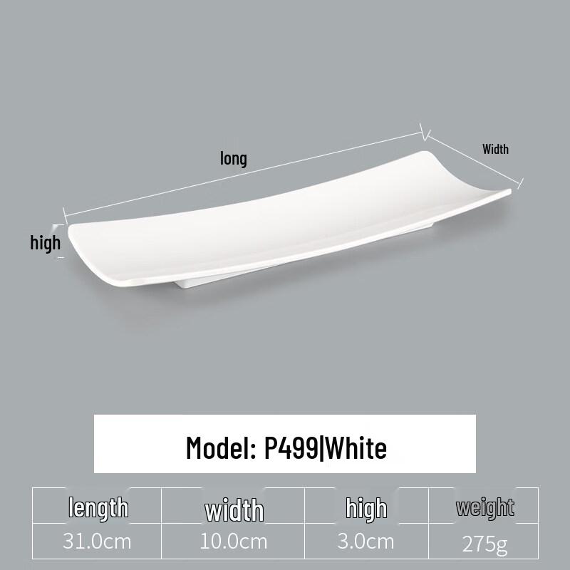 Thickened Rectangular Melamine Serving Plate