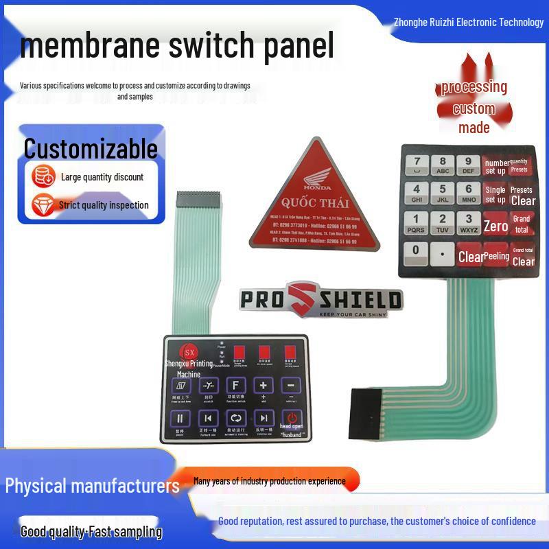Custom PVC Membrane Switch Panel with LED and Touch Key Stickers