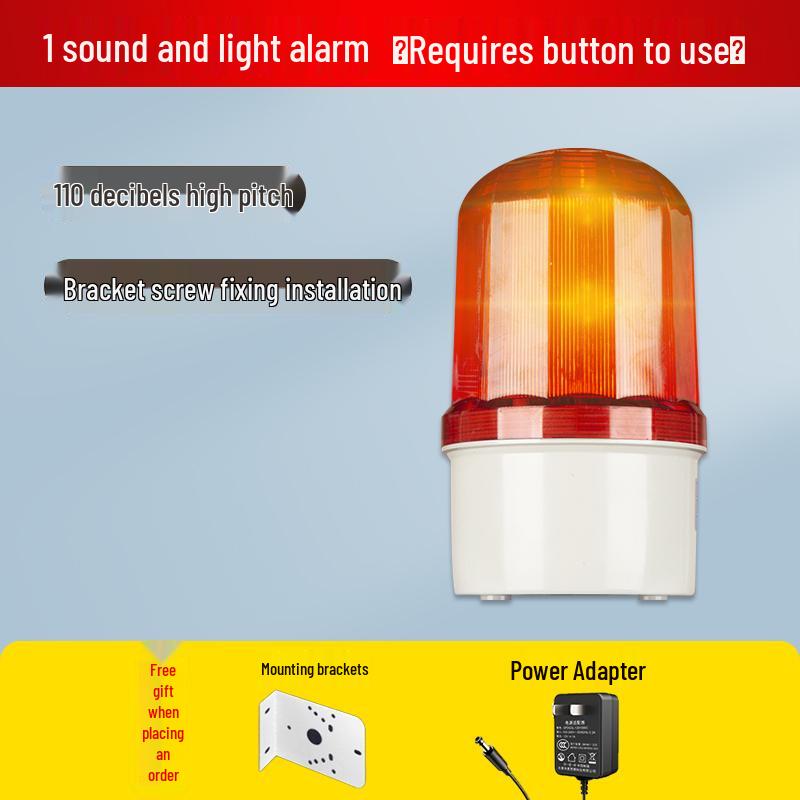 Cold Storage Sound & Light Wireless Alarm System with One-Key Emergency Button for Refrigerator/Freezer.