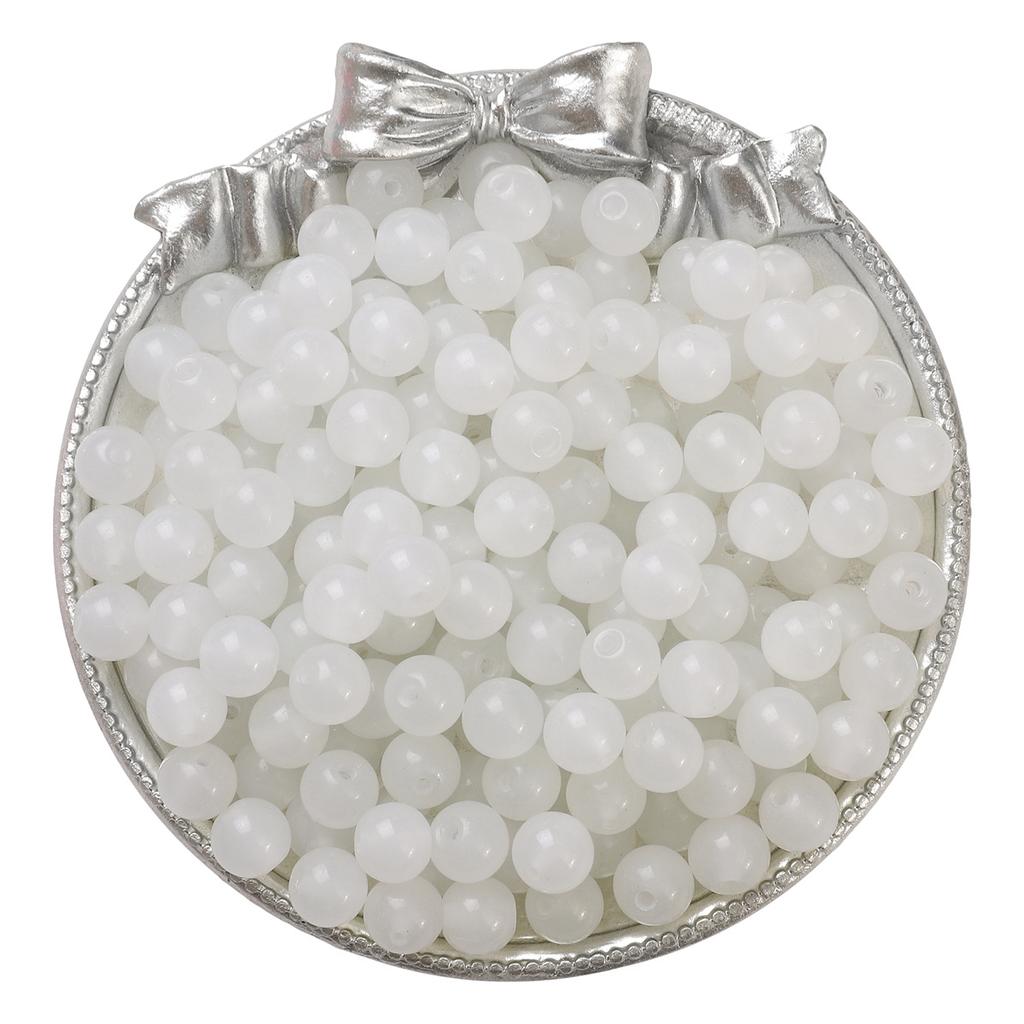 6/8Mm Glass Beads Jelly Paint Imitation Jade Round Beads Loose Beads Glazed Beads Handmade Diy Bracelet Necklace Jewelry