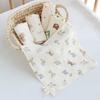 Cotton Washcloth Baby Muslin Face Towel for Delicate Skin 4-layer Absorbent Muslin Hand Washing Towel Newborn Burp Cloth