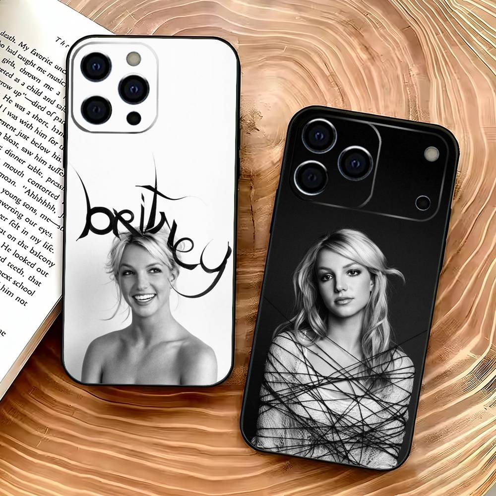 B-Britney Spears Phone Case For iPhone 17,16,15,14,13,12,11 Plus,Pro Max,XS,Soft Silicone Black Cover