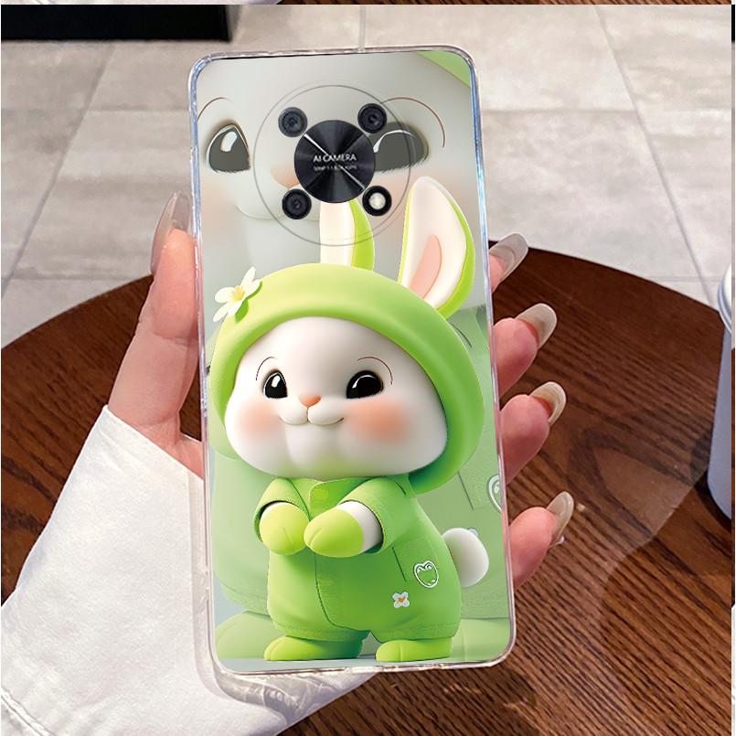 Case for Huawei novaY90 nova Y90 Casing CTR-LX2 LX1 LX3 Cover Clear Soft Silicone TPU Luxury Love Heart Rabbit Funny Phone Case