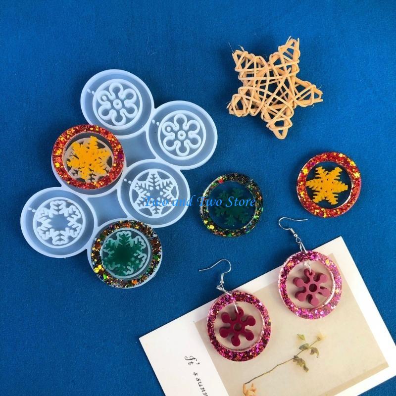 HX6F Jewelry Mould Silicone Resin Mold Christmas Snowflake Pendant Epoxy Resin Molds