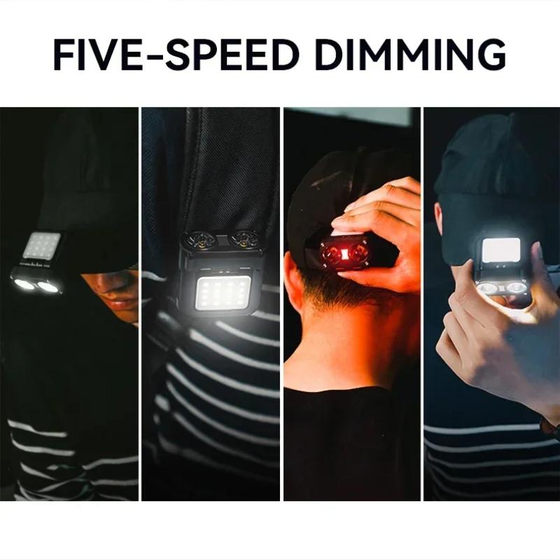 Ultra Bright Mini Rechargeable Head Lamp LED Clip On Cap Light Waterproof Sensor Hat Light Flashlight Headlamp for Fishing Camp