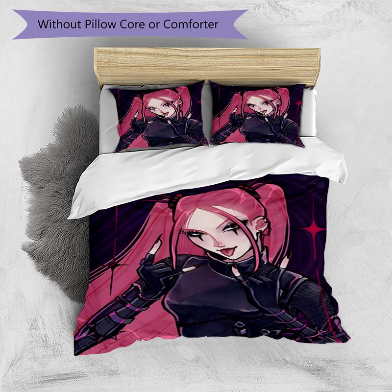 3pcs KPop Demon Hunters MIRA1 Design Cover Set - HD Printed Bedding with 1 Cover and 2 Pillowcases - Perfect for Home and Dorm Decor